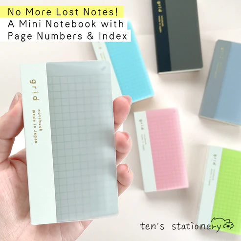isshoni. numbered MINI notebook grid / Daigo