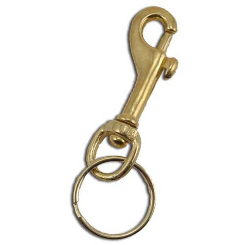 Heavy Duty Medium Snap Clip Key Ring - Solid Brass