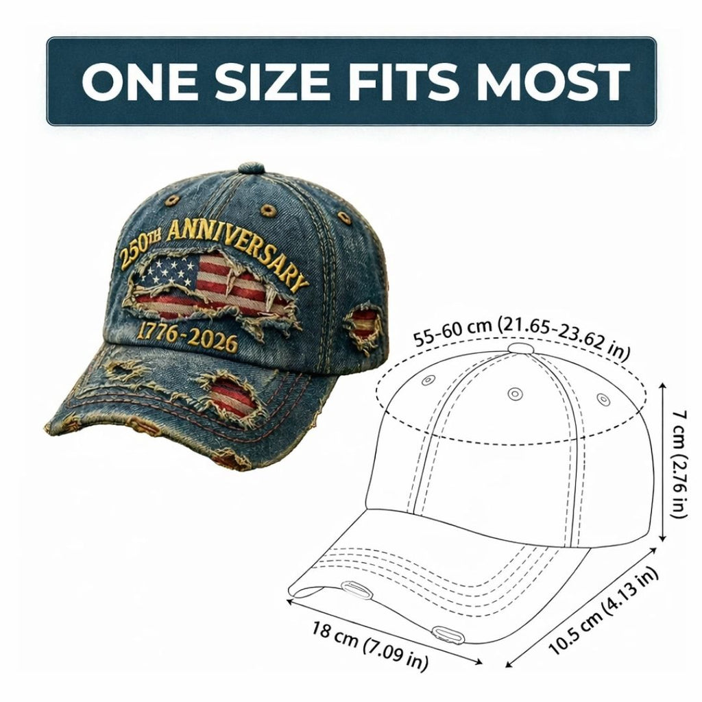 US 250th Anniversary Denim Hat — Celebrate 1776–2026