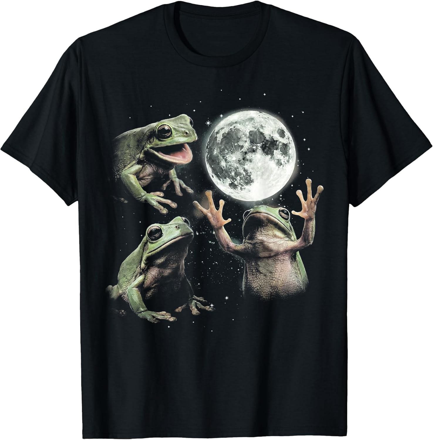 Funny Frog Howling at Moon Vintage 90s Graphic T-Shirt Unisex T-shirt, Sweatshirt, Hoodie, Long Sleeve Tee