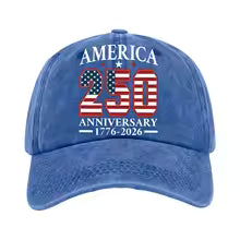 Vintage Adjustable America 250 Hat 250 Anniversary Baseball Cap Celebrating Independence Day