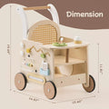 Wooden Baby Walker with Activity Center & Safety Brake