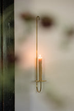 Single Arm Candle Holder - Brass