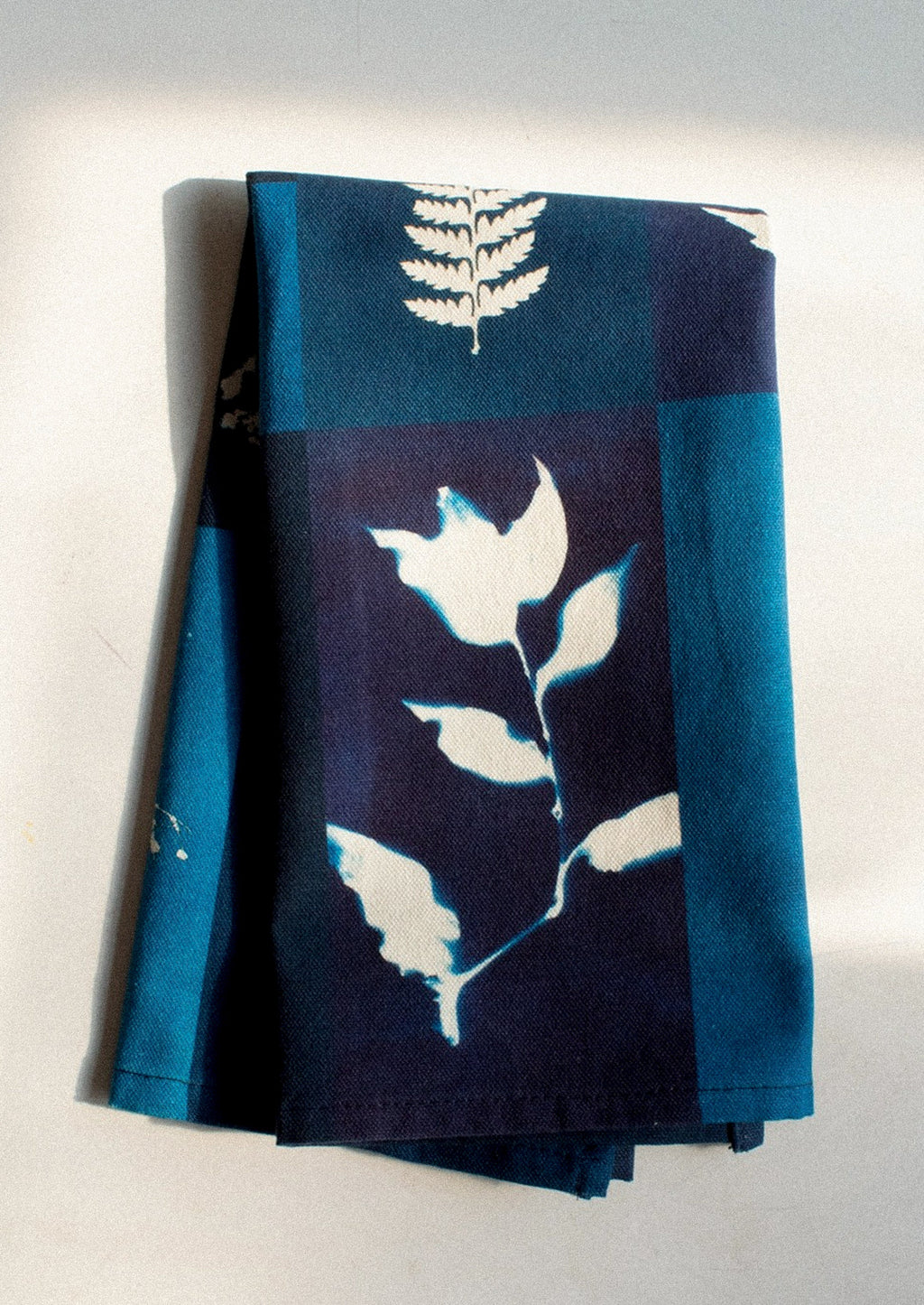 Cyanotype Patchwork Tea Towel
