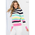 /Size Xl/ Multicolor Stripe Turtleneck Top Unisex T-shirt, Sweatshirt, Hoodie, Long Sleeve Tee