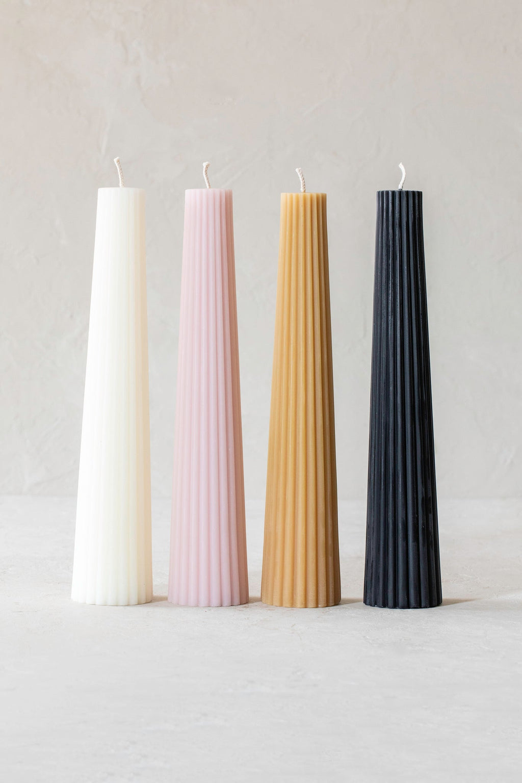 Fluted Beeswax Pillar Candle - Multiple Colors