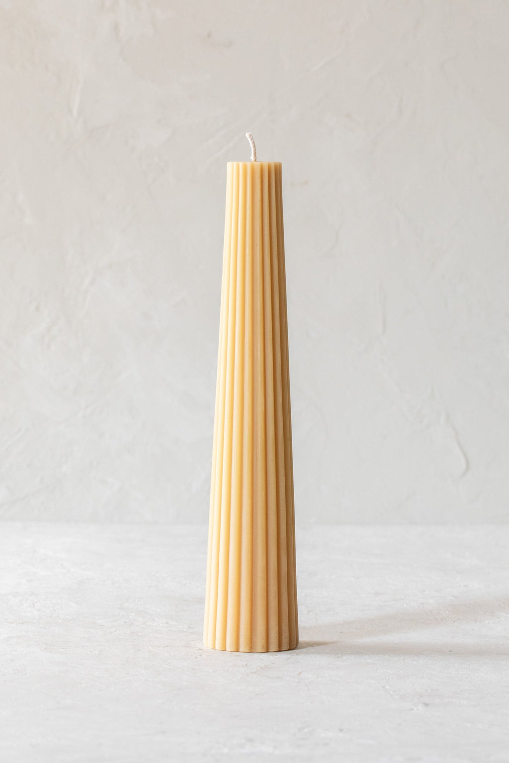 Fluted Beeswax Pillar Candle - Multiple Colors