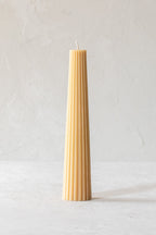 Fluted Beeswax Pillar Candle - Multiple Colors