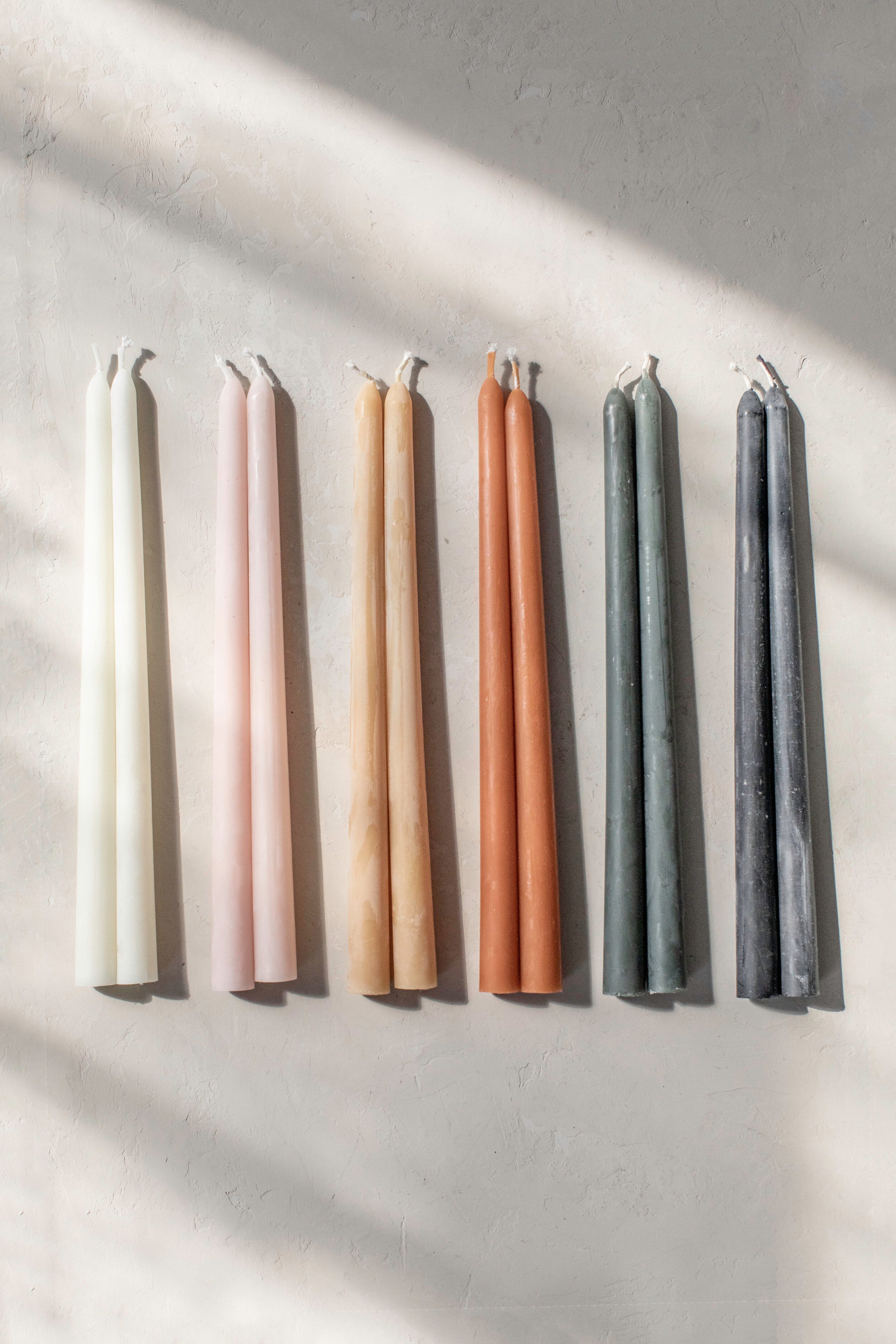 Everyday Beeswax Taper Candles - Multiple Colors