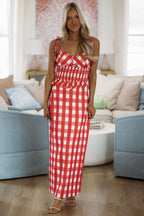 2 Cute 2 Handle Midi Skirt and Top - Red and White