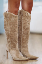 Kinzee Western Boot by Steve Madden - Chestnut Suede