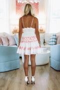 Floral Love It Forever Floral Mini Dress - Red and White