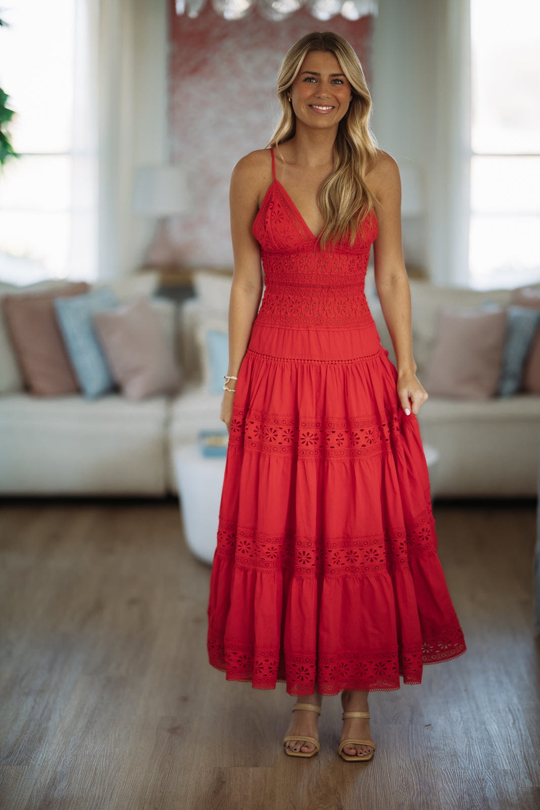 Romance Edit Midi Dress - Red