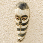Sese Wood Zebra Mask from Ghana 'Zebra Totem'