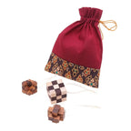 Small Wooden Puzzle Ornaments Set of 3 'Creative Christmas'