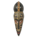 Elegant Hand Carved African Mask with Repousse Accents 'Marriage Proposal'
