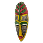 Hand Made Wood and Aluminum Plated Mask 'Elike'