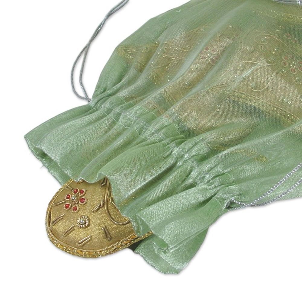 Heart Shaped Beaded Tree Ornaments from India Set of 5 'Floral Heart'