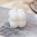 Minimalist Bubble-Shaped White Wax Candle from Mexico 'Quiet Bubbles'