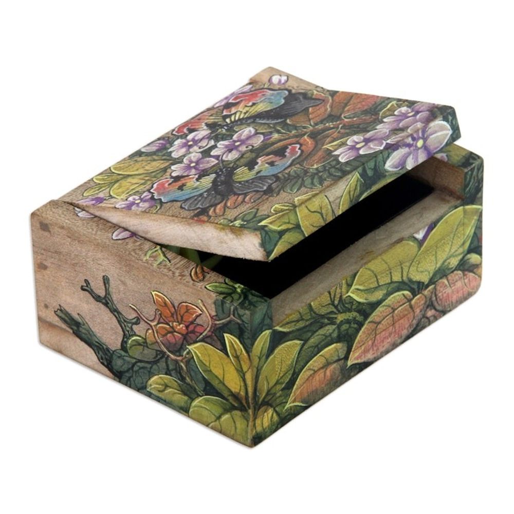 Unique Floral Jewelry Box 'Butterfly Garden'
