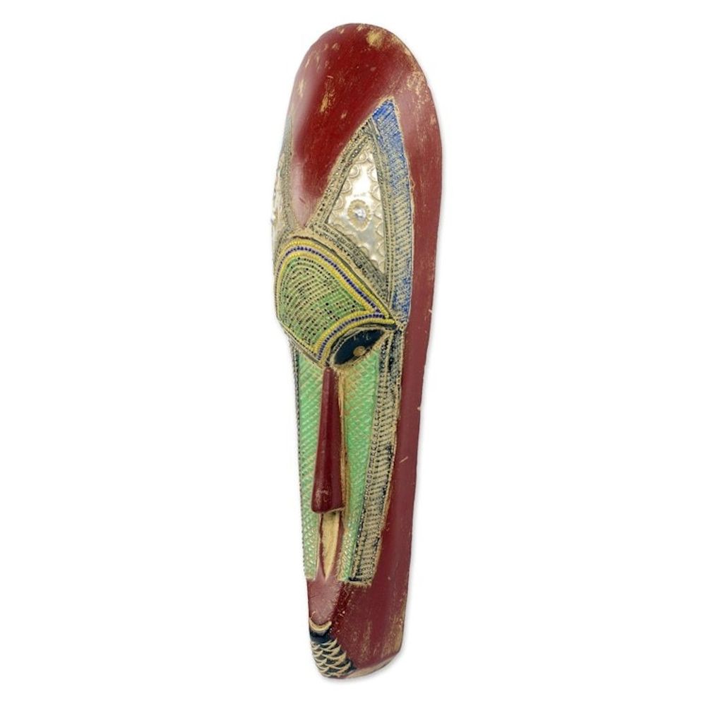 West African Hand Carved Wood Wall Mask from Ghana 'Gorshie'