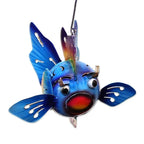 Steel Fish Hanging Tealight Holder from Bali 'Bright Fish'