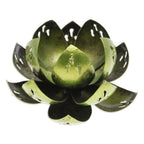 Handcrafted Light Green Steel Lotus Flower Tealight Holder 'Precious Lotus in Light Green'