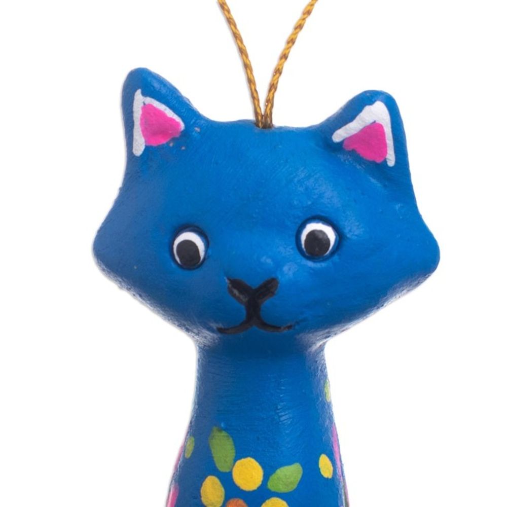 Hand Painted Cat Ornaments Set of 3 'Christmas Cats'