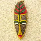 Hand Made Wood and Aluminum Plated Mask 'Elike'