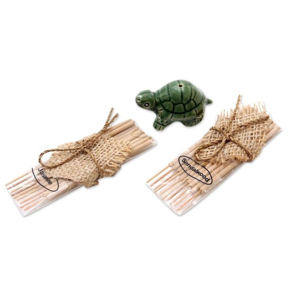 Ceramic Incense Set with Turtle Motif 'Balinese Turtle'