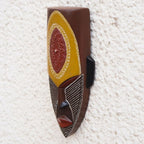 Handcrafted Vibrant African Wood Mask with Aluminum Accents 'True Legend'