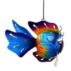 Steel Fish Hanging Tealight Holder from Bali 'Bright Fish'