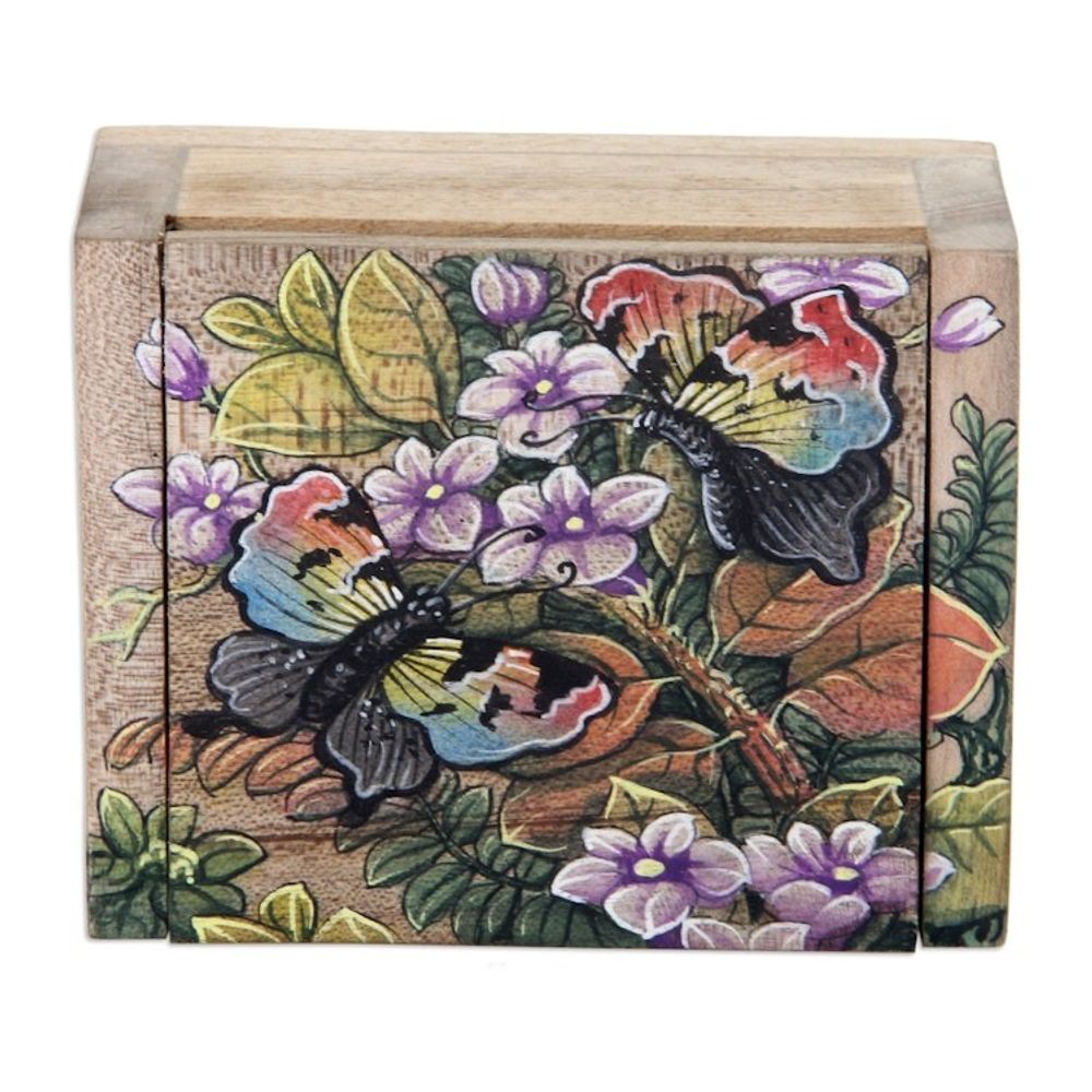 Unique Floral Jewelry Box 'Butterfly Garden'