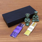 Artisan Crafted Ceramic Incense Set 'Aromatherapy Night'