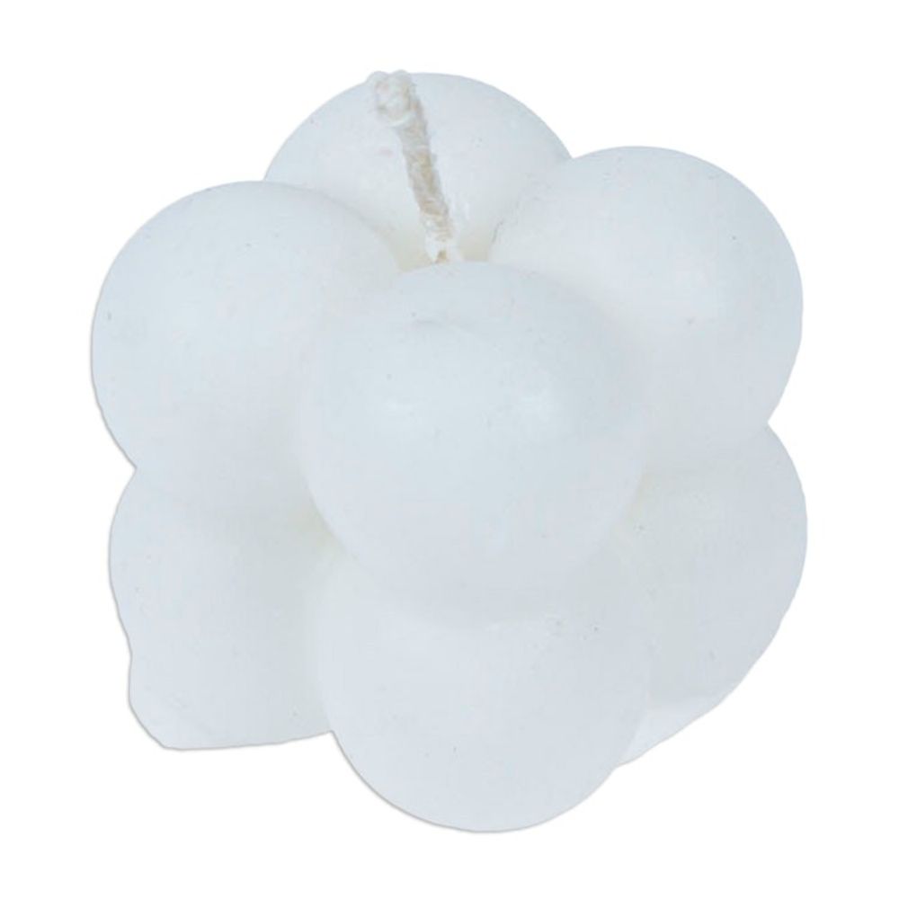 Minimalist Bubble-Shaped White Wax Candle from Mexico 'Quiet Bubbles'