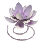 Handmade Steel Iron Lotus Flower Tealight Holder in Purple 'Lotus Flame in Purple'