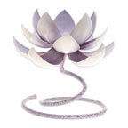 Handmade Steel Iron Lotus Flower Tealight Holder in Purple 'Lotus Flame in Purple'