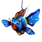 Steel Fish Hanging Tealight Holder from Bali 'Bright Fish'