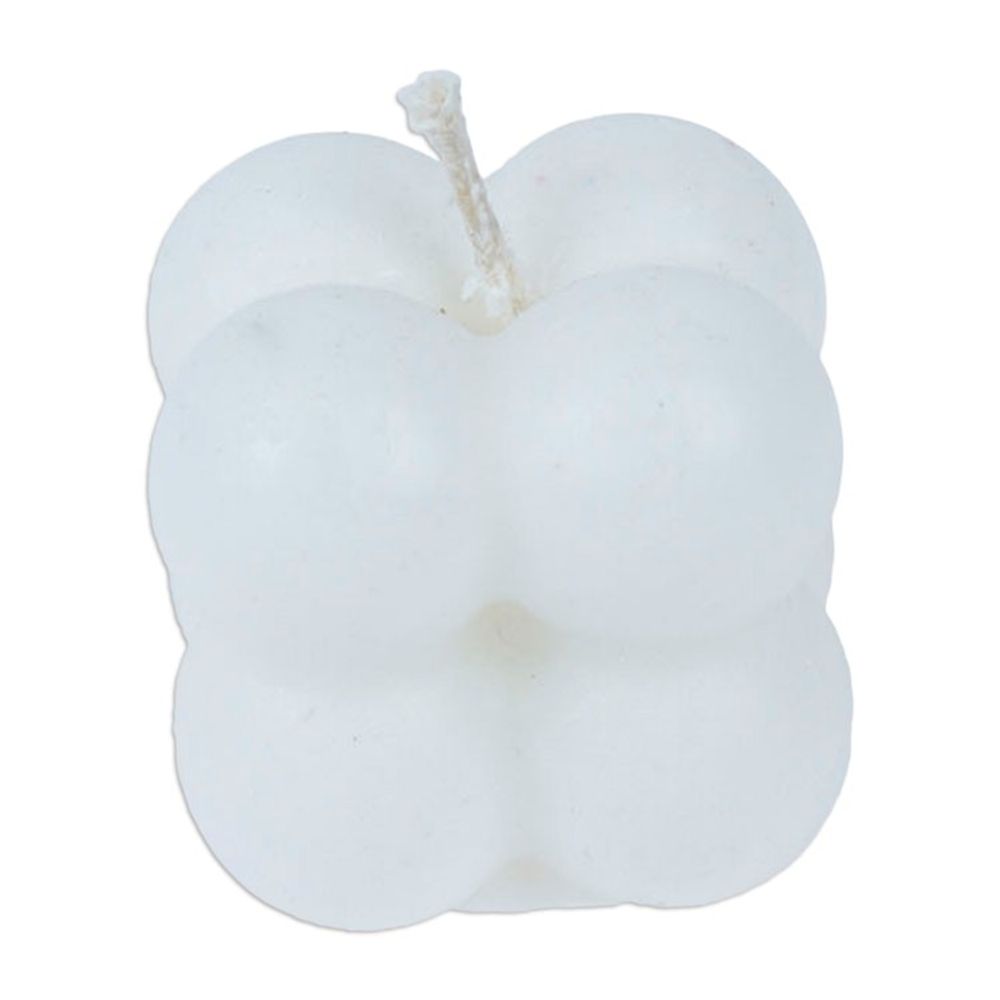 Minimalist Bubble-Shaped White Wax Candle from Mexico 'Quiet Bubbles'