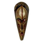 Hand Carved Authentic African Mask from Ghana 'Silence is Golden'
