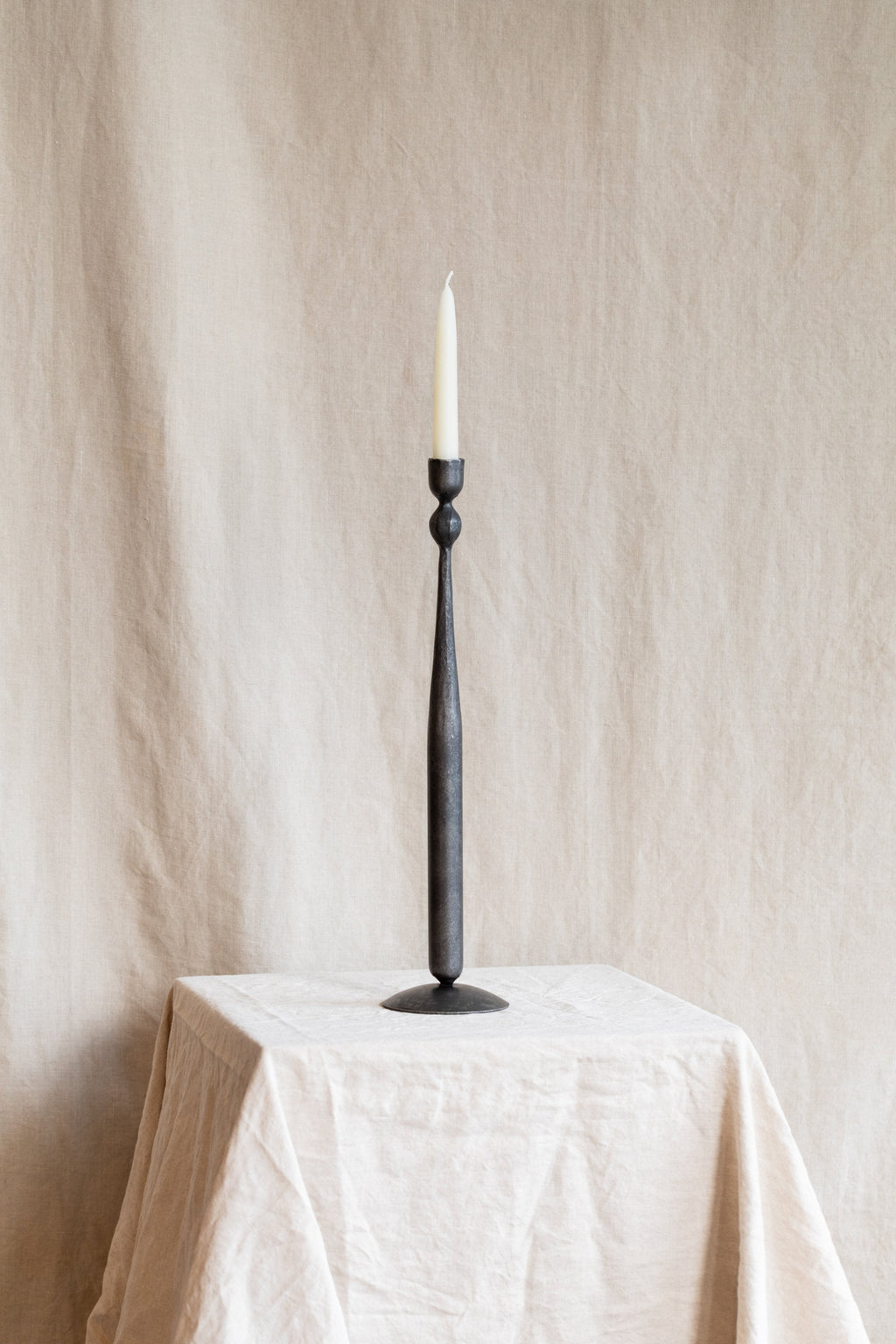 Forged Iron Ball Candle Holders