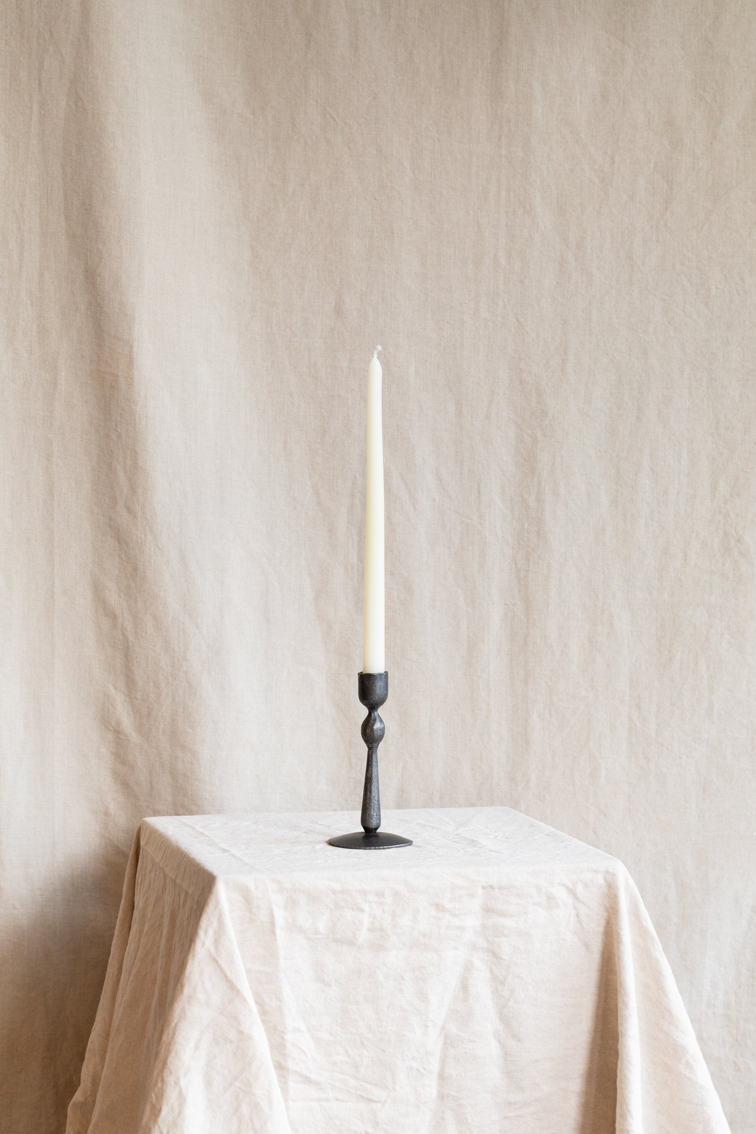Forged Iron Ball Candle Holders