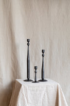 Forged Iron Ball Candle Holders