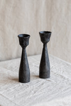 Forged Iron Pipe Candle Holders