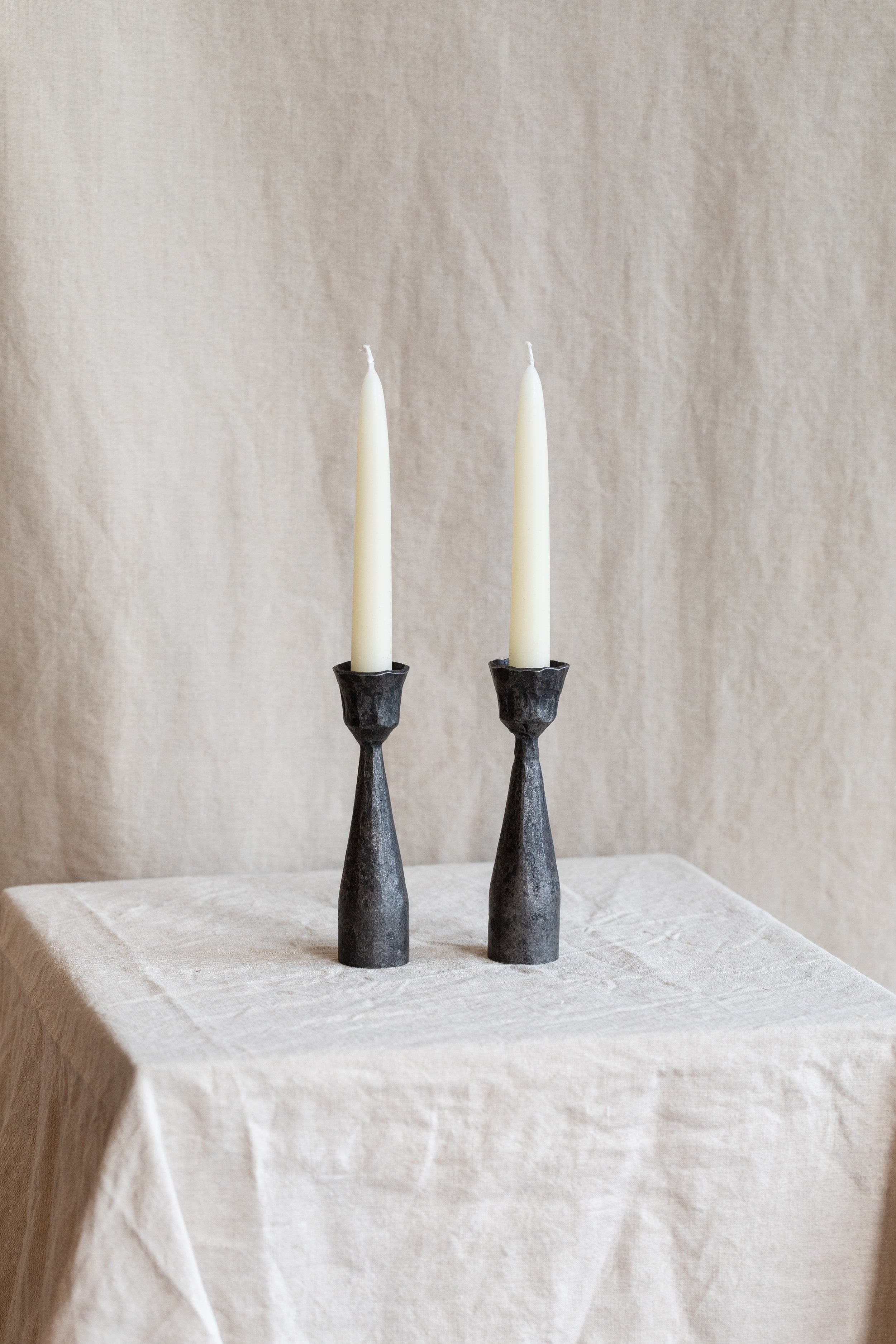 Forged Iron Pipe Candle Holders