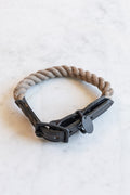 Matte Black and Natural Rope Pet Collar