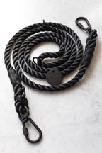 Matte Black and Black Rope Leash