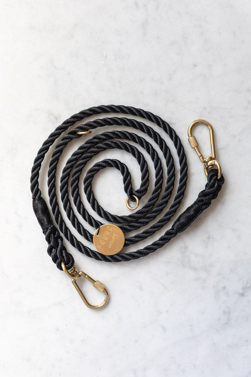 Brass and Black Rope Leash