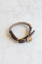 Brass and Natural Rope Pet Collar