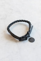 Matte Black and Black Rope Pet Collar